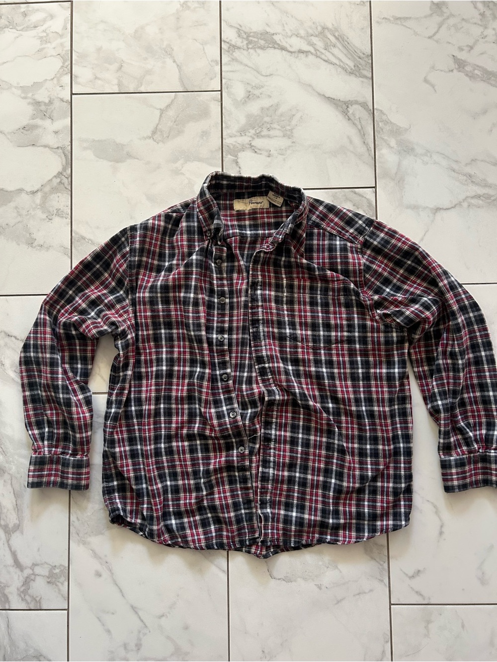 Vintage Plaid Button Up Flannel Shirt